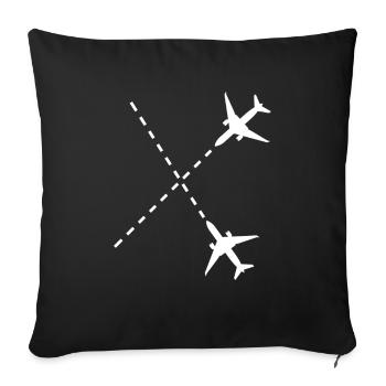 Avion pilote de drone avion cadeau - Housse de coussin décorative 45 x 45 cm - noir - Devant