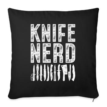 Knife Nerd Knives Collector produit - Housse de coussin décorative 45 x 45 cm - noir - Devant