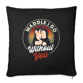 Pingouin drôle disant pingouins - Housse de coussin décorative 45 x 45 cm - noir - Devant
