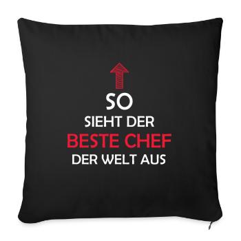 Bester Chef der Welt Chef Spruch Abteilungsleiter - Sofakissenbezug 45 x 45 cm - Schwarz - Vorne