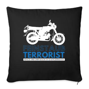 Feinstaubterrorist, DDr Moped, Simmi S51, 2 Takter - Sofakissenbezug 45 x 45 cm - Schwarz - Vorne