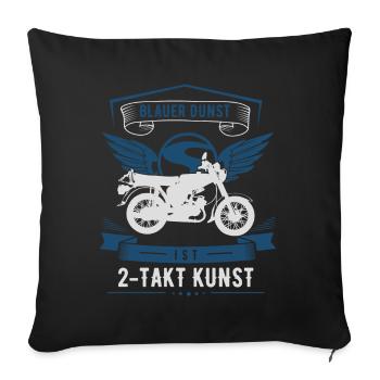 Simson, Simmi S51, cyclomoteur 2 temps, 50cc, Ossi - Housse de coussin décorative 45 x 45 cm - noir - Devant