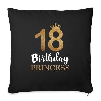 18e cadeau d'anniversaire 18 ans fille fille - Housse de coussin décorative 45 x 45 cm - noir - Devant
