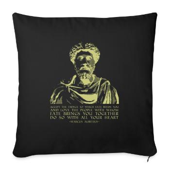 Philosophy Quote Stoic Sayings Marcus Aurelius - Sofa pillowcase 17,3'' x 17,3'' (45 x 45 cm) - black - Front