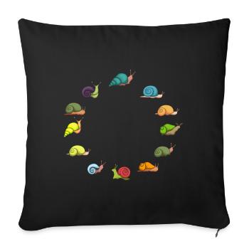 Snails snail shell snail garden - Sofa pillowcase 17,3'' x 17,3'' (45 x 45 cm) - black - Front