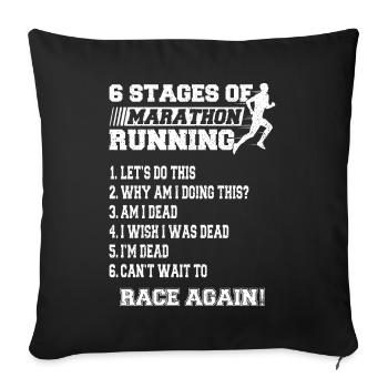 6 phases of the marathon 42.2 km - Sofa pillowcase 17,3'' x 17,3'' (45 x 45 cm) - black - Front
