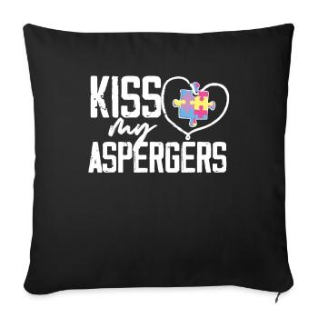 Kiss My Aspergers Autism Awareness Sped Teacher - Sofa pillowcase 17,3'' x 17,3'' (45 x 45 cm) - black - Front