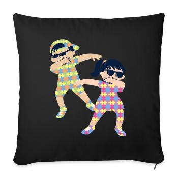 Autism Dab Sped Teacher Autism Children - Sofa pillowcase 17,3'' x 17,3'' (45 x 45 cm) - black - Front