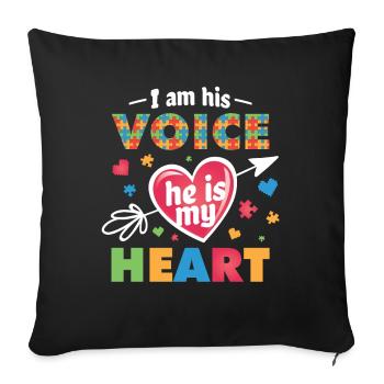Autism Mom Autism Awareness Autism Superhero - Sofa pillowcase 17,3'' x 17,3'' (45 x 45 cm) - black - Front