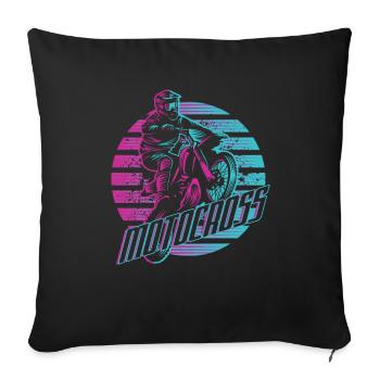 Cadeau de moto de motocross de moto de motocross de moto - Housse de coussin décorative 45 x 45 cm - noir - Devant