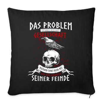 Wikinger Mythologie Geschenk Runen & Kelten - Sofakissenbezug 45 x 45 cm - Schwarz - Vorne