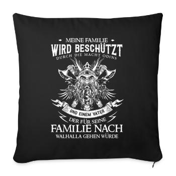 Odin Nordische Mythologie & Wikinger Walhalla - Sofakissenbezug 45 x 45 cm - Schwarz - Vorne