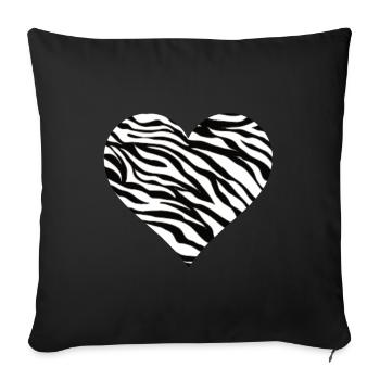 Coeur de zèbre coeur de zèbre - Housse de coussin décorative 45 x 45 cm - noir - Devant
