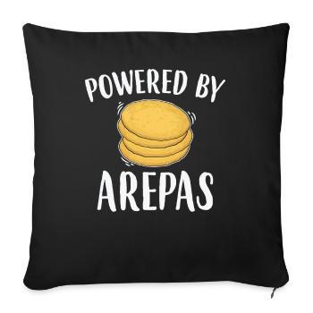 Venezuelan Colombian Food Powered By Arepas - Sofa pillowcase 17,3'' x 17,3'' (45 x 45 cm) - black - Front