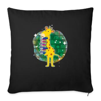 Giraffe Holding Books I Love Books - Sofa pillowcase 17,3'' x 17,3'' (45 x 45 cm) - black - Front