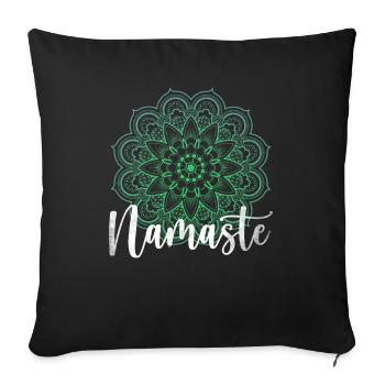 Hatha Yoga Vidya Namaste Bikram Chakra Asanas - Sofa pillowcase 17,3'' x 17,3'' (45 x 45 cm) - black - Front