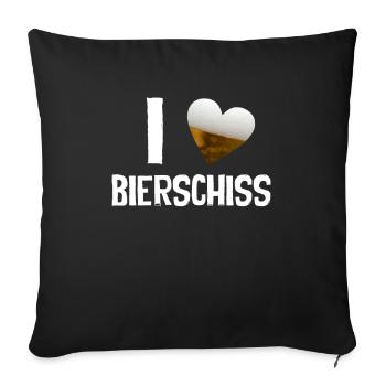 Bierschiss Saufshirt Sauf Sprüche - Sofakissenbezug 45 x 45 cm - Schwarz - Vorne