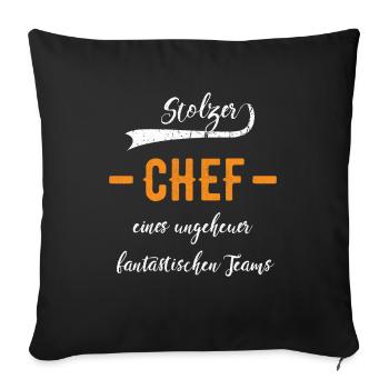 Stolzer Chef Chefität Geschenkidee Chefe Boss - Sofakissenbezug 45 x 45 cm - Schwarz - Vorne