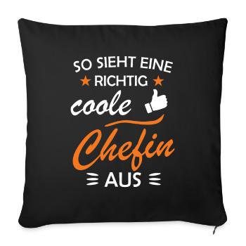 Chefin Coole Vorgesetzte Geschenkidee - Sofakissenbezug 45 x 45 cm - Schwarz - Vorne