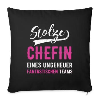 Stolze Chefin Geschenk Leiterin Abteilungsleiterin - Sofakissenbezug 45 x 45 cm - Schwarz - Vorne
