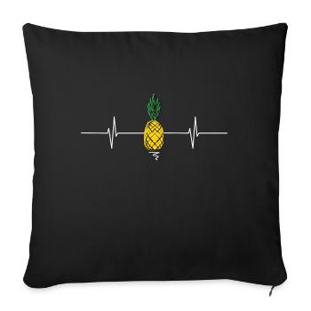 Pineapple Heartbeat Pineapple Fan Exotic Fruit - Sofa pillowcase 17,3'' x 17,3'' (45 x 45 cm) - black - Front