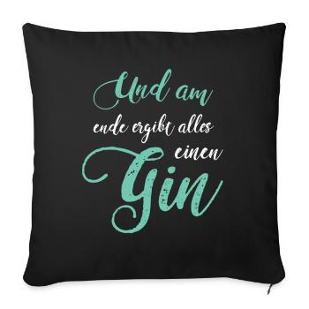 Gin Sort Gin Fan Gin Trinker Idée cadeau - Housse de coussin décorative 45 x 45 cm - noir - Devant