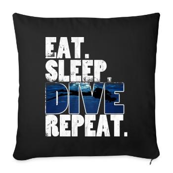 Diving, Dive, Diver - Sofa pillowcase 17,3'' x 17,3'' (45 x 45 cm) - black - Front