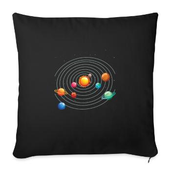 Système solaire j'aime ma planète - Housse de coussin décorative 45 x 45 cm - noir - Devant