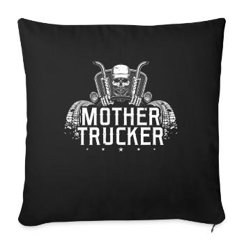 Idée de cadeau drôle de chauffeur de camion - Housse de coussin décorative 45 x 45 cm - noir - Devant