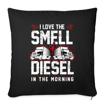 Idée cadeau drôle de chauffeur de camion - Housse de coussin décorative 45 x 45 cm - noir - Devant