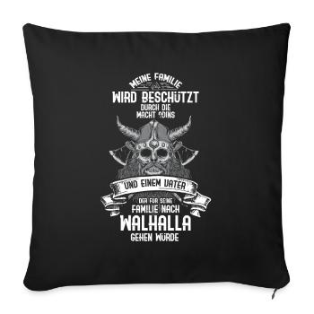 Odin Nordische Mythologie & Wikinger Walhalla - Sofakissenbezug 45 x 45 cm - Schwarz - Vorne
