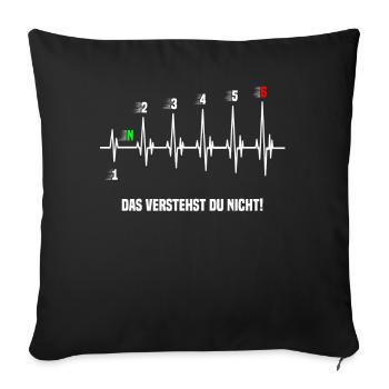 Auto Tuner Tuning Motorrad Gangschaltung Werkstatt - Sofakissenbezug 45 x 45 cm - Schwarz - Vorne