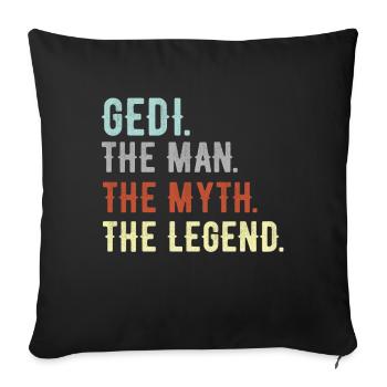 Gedi Firmgedi Taufgedi Ged Firmged Geschenkidee - Sofakissenbezug 45 x 45 cm - Schwarz - Vorne