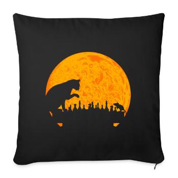 Chess Game Cat Mouse Chessboard Chess Pieces - Sofa pillowcase 17,3'' x 17,3'' (45 x 45 cm) - black - Front