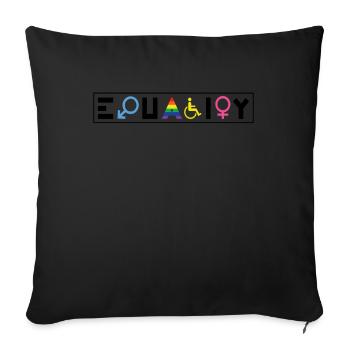Equality Rainbow Retro Gay Lesbian Pride LGBT P - Housse de coussin décorative 45 x 45 cm - noir - Devant