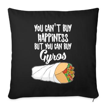 Lustiges griechisches Essen Glück Gyro Design - Sofakissenbezug 45 x 45 cm - Schwarz - Vorne