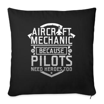 Aircraft Mechanic Pilot Hero Diesel Mechanic Gift - Sofa pillowcase 17,3'' x 17,3'' (45 x 45 cm) - black - Front