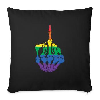 Dirty Finger LGBT Lesbian Gay Bisexual Transgender - Sofa pillowcase 17,3'' x 17,3'' (45 x 45 cm) - black - Front