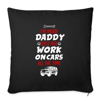 Papa Kids Mechanic Baby Mechanic Gift Fête des pères - Housse de coussin décorative 45 x 45 cm - noir - Devant