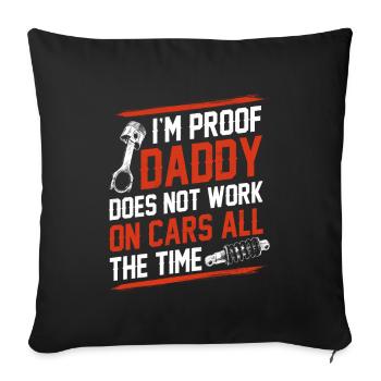 Papa Kids Mechanic Baby Mechanic Gift Fête des pères - Housse de coussin décorative 45 x 45 cm - noir - Devant