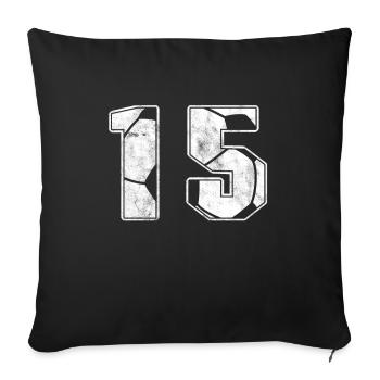 Soccer 15 th Birthday Celebration Sports Gift - Sofa pillowcase 17,3'' x 17,3'' (45 x 45 cm) - black - Front