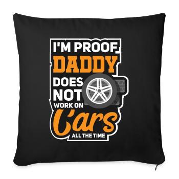 Daddy Kids Mechanic Baby Mechanic Gift Fathers Day - Housse de coussin décorative 45 x 45 cm - noir - Devant