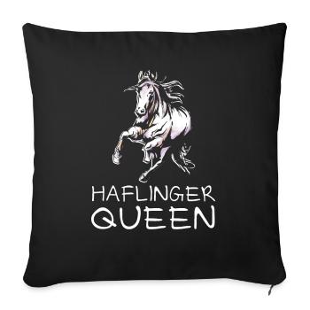 Ferme équestre des cavaliers Haflinger - Housse de coussin décorative 45 x 45 cm - noir - Devant