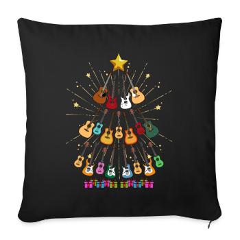 Sapin de Noël guitare cadeau de Noël Gitarris - Housse de coussin décorative 45 x 45 cm - noir - Devant