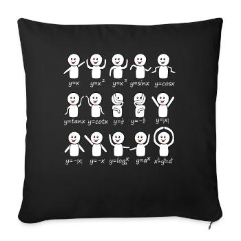 Algebra Dance Funny Chart Math Equation Mat - Sofa pillowcase 17,3'' x 17,3'' (45 x 45 cm) - black - Front
