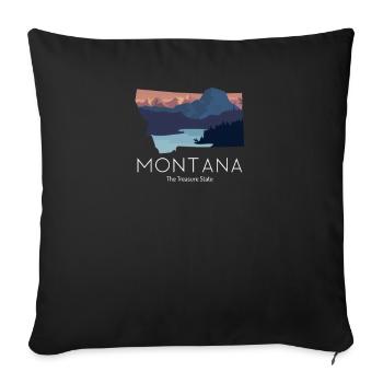 Montana Proud State Motto The Treasure State - Sofa pillowcase 17,3'' x 17,3'' (45 x 45 cm) - black - Front