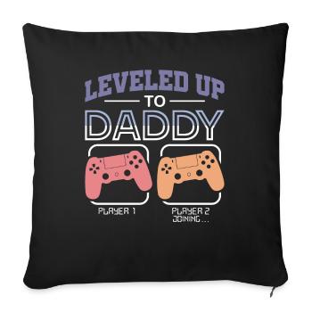 Level Up To Daddy 2020 I'm Going To Be A Dad To Be - Sofa pillowcase 17,3'' x 17,3'' (45 x 45 cm) - black - Front