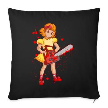 Chainsaw girl punk goth horror fan - Sofa pillowcase 17,3'' x 17,3'' (45 x 45 cm) - black - Front