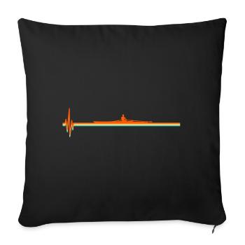 Rowing heartbeat rowing rower - Sofa pillowcase 17,3'' x 17,3'' (45 x 45 cm) - black - Front