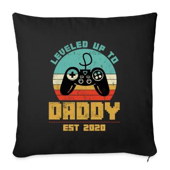 Level Up To Daddy 2020 Je vais être papa pour être - Housse de coussin décorative 45 x 45 cm - noir - Devant